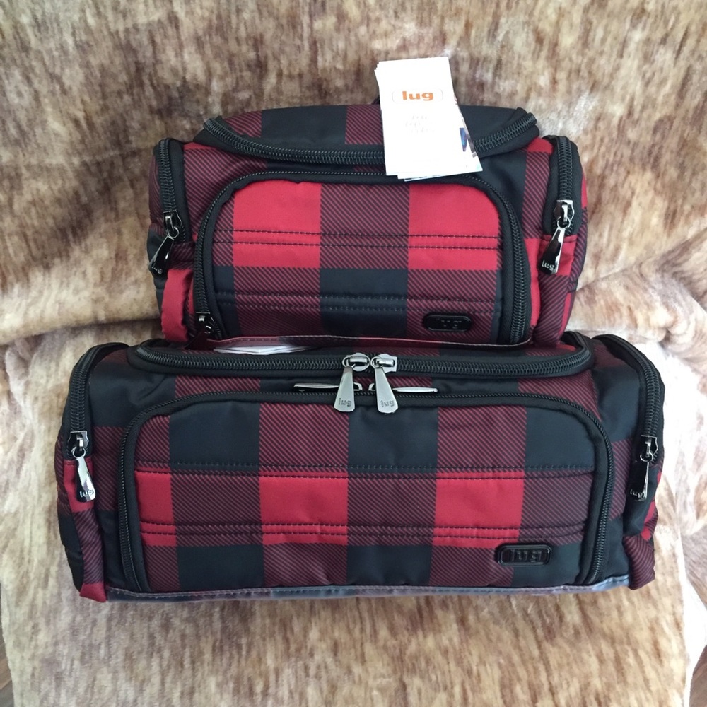 NEW!❤️Lug Trolley & Mini, Buffalo Check Red